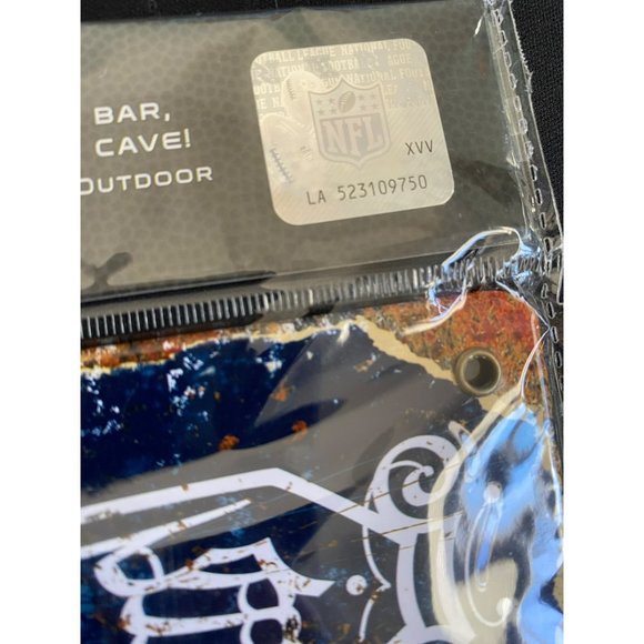 NFL New England Patriots Metal Embossed Distressed Obey The Rules Tin Sign 14.5" - Picture 5 of 6